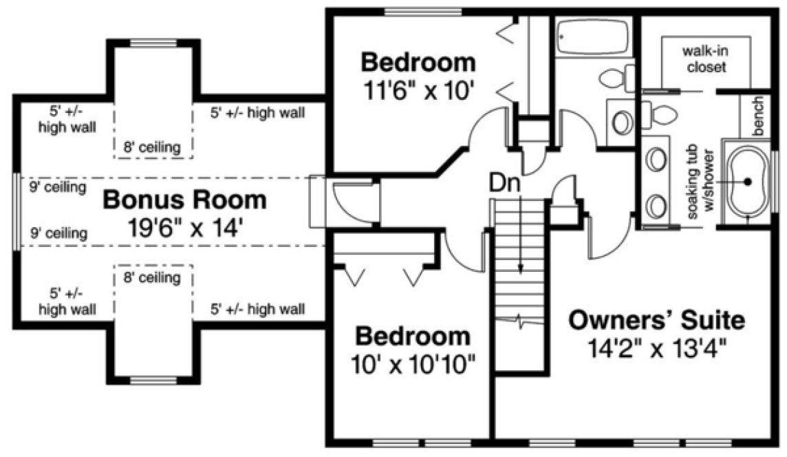 Second Floor Plan for House Plan #347913