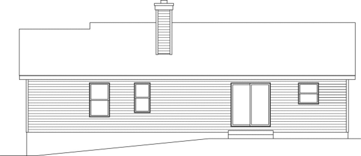 Rear Elevation for House Plan #410182