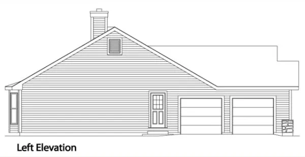 Left Elevation for House Plan #412079