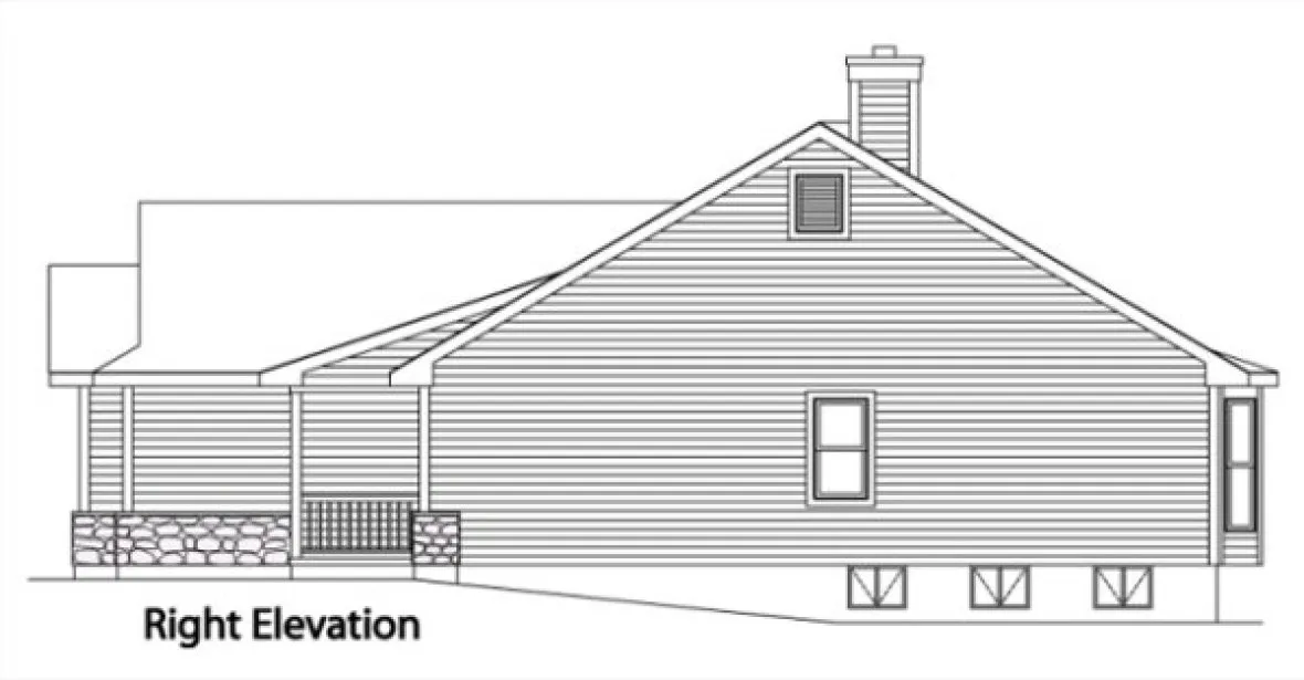 Right Elevation for House Plan #412079