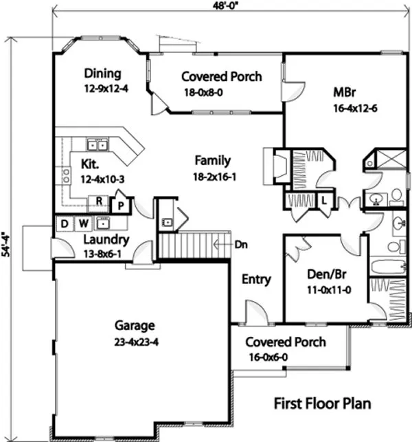 Main Floor Plan for House Plan #412079