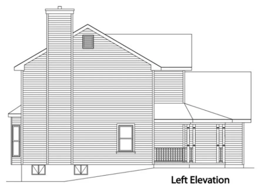 Left Elevation for House Plan #413079