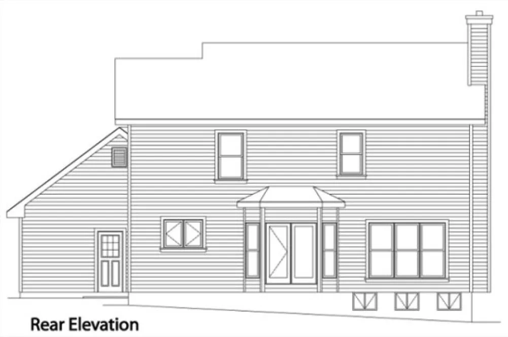 Rear Elevation for House Plan #413079
