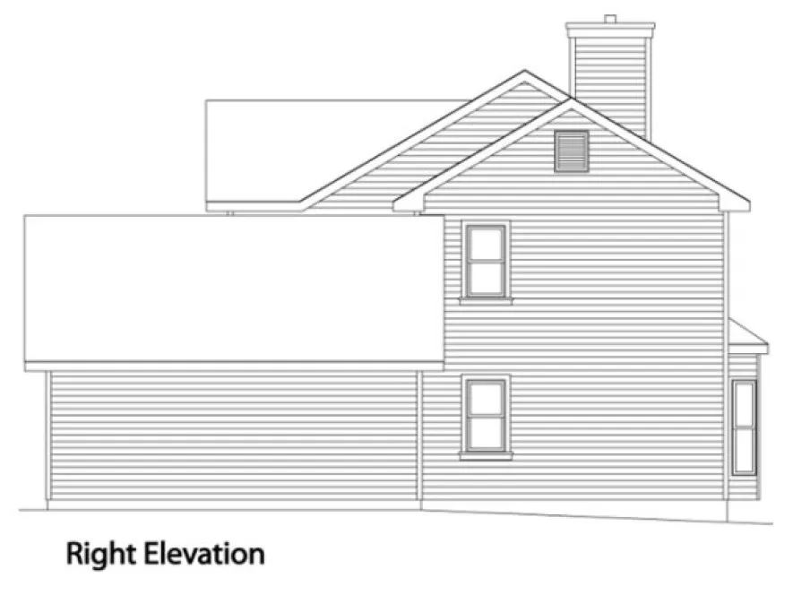 Right Elevation for House Plan #413079