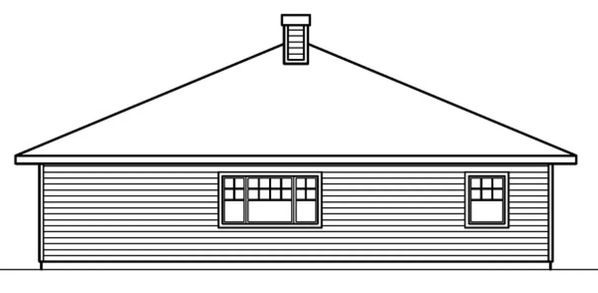 Rear Elevation for House Plan #343023