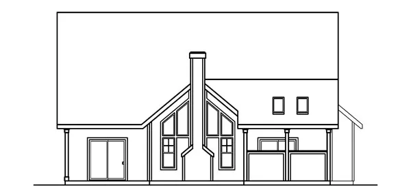 Rear Elevation for House Plan #344023