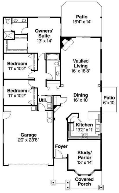 Main Floor Plan for House Plan #346023