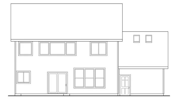 Rear Elevation for House Plan #349123