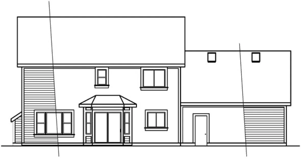 Rear Elevation for House Plan #342223