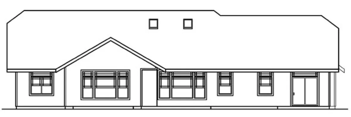 Rear Elevation for House Plan #348223