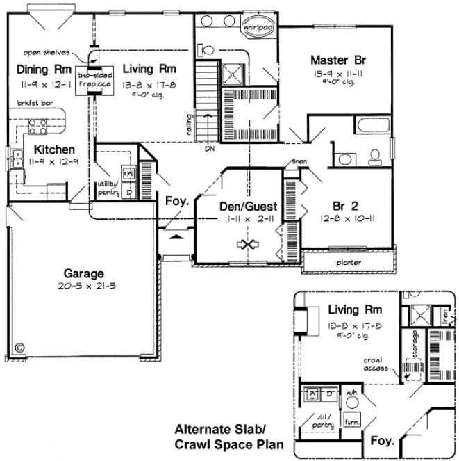 Main Floor Plan for House Plan #180742