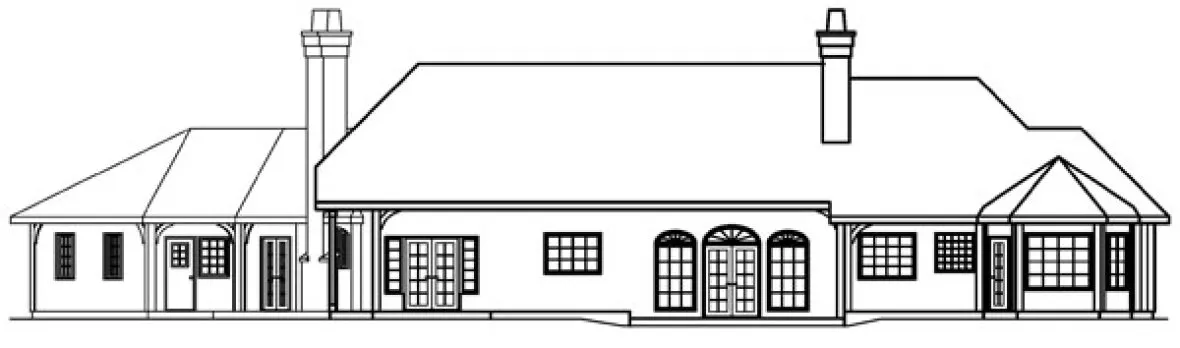 Rear Elevation for House Plan #349223