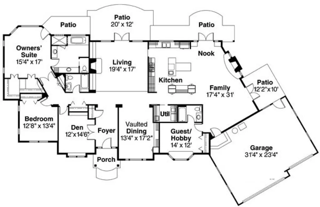 Main Floor Plan for House Plan #349223