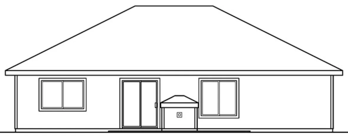 Rear Elevation for House Plan #340323