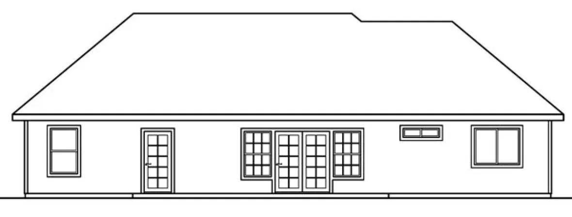 Rear Elevation for House Plan #342323