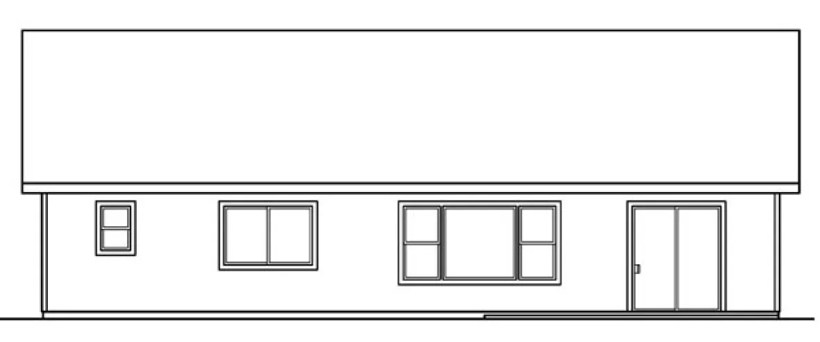 Rear Elevation for House Plan #345323
