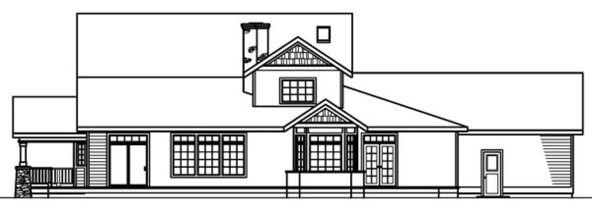 Rear Elevation for House Plan #346323