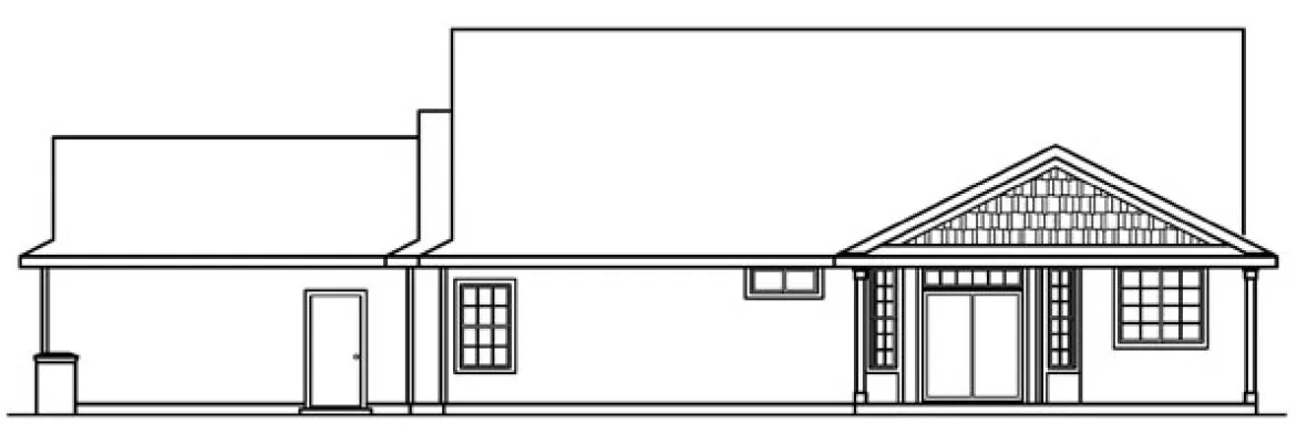 Rear Elevation for House Plan #344623
