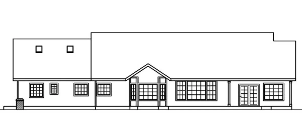 Rear Elevation for House Plan #349623