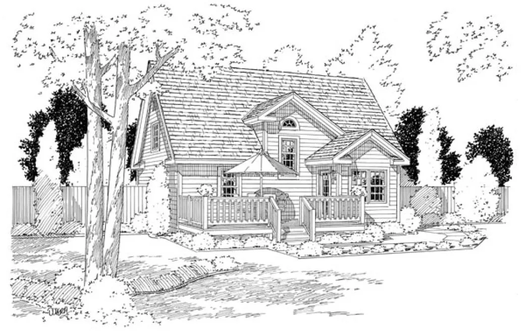 Rear Elevation for House Plan #186742