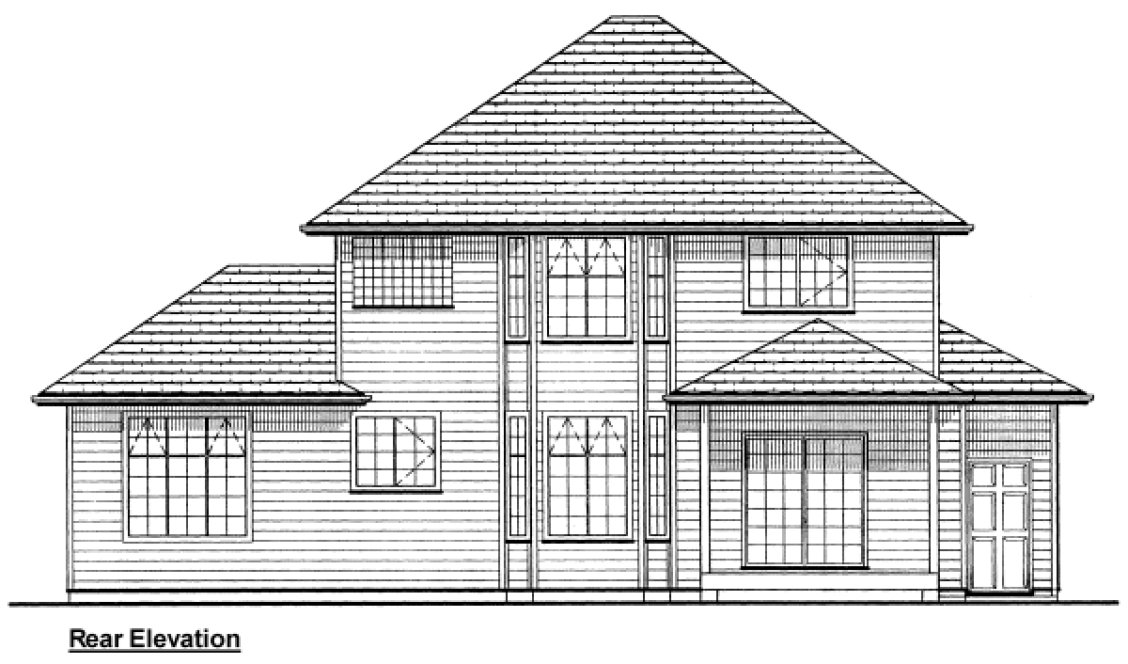 Rear Elevation for House Plan #200944