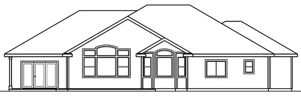 Rear Elevation for House Plan #341823