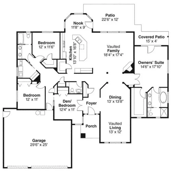 Main Floor Plan for House Plan #341823