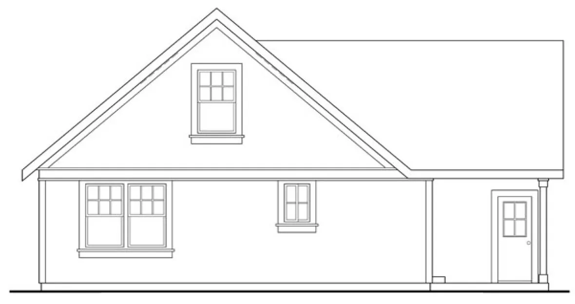 Rear Elevation for House Plan #344823