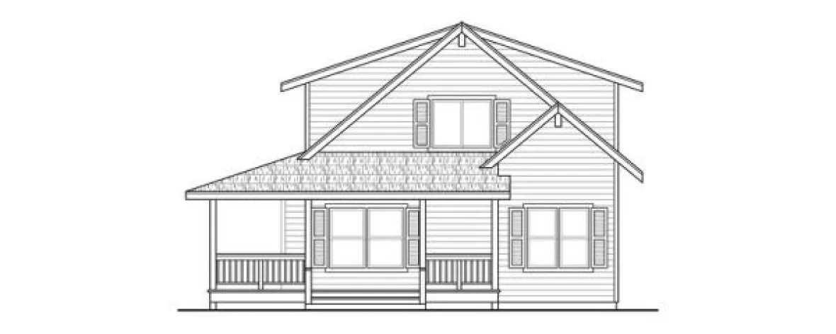 Rear Elevation for House Plan #348823
