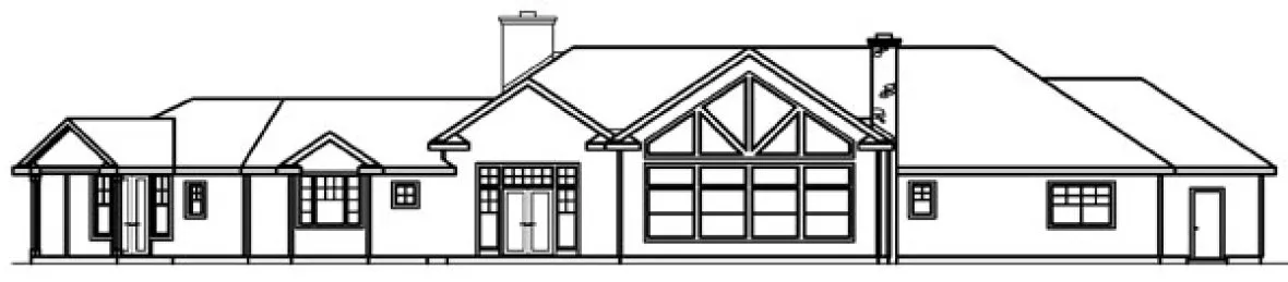 Rear Elevation for House Plan #342923