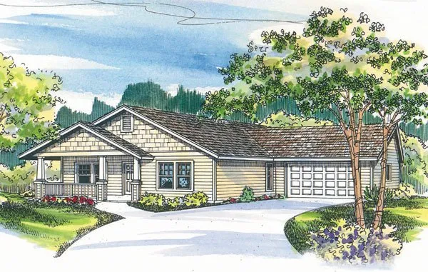 Full Rendering for House Plan #343923