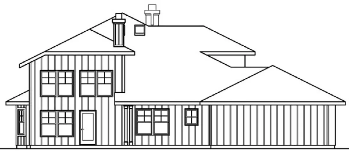 Rear Elevation for House Plan #344033