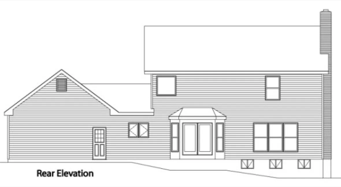 Rear Elevation for House Plan #417079
