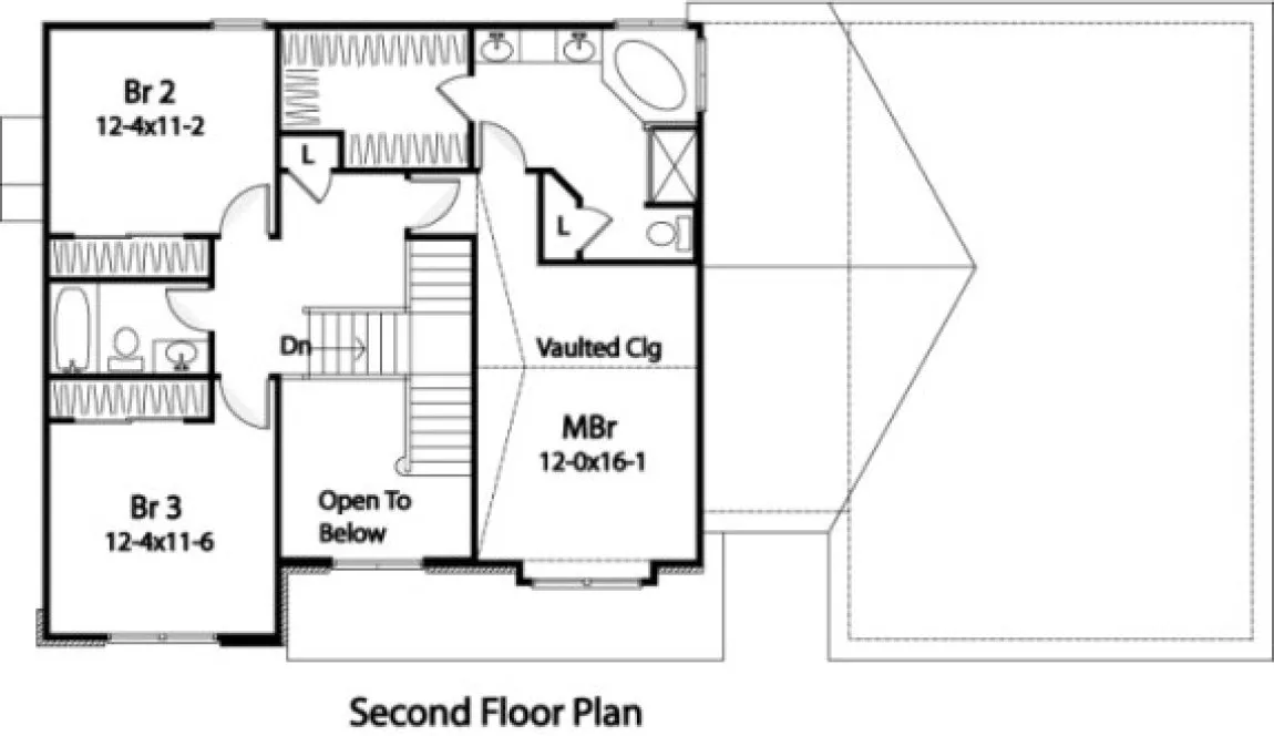 Second Floor Plan for House Plan #417079