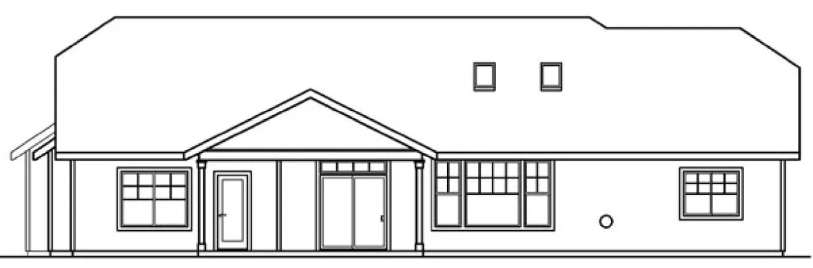 Rear Elevation for House Plan #345033