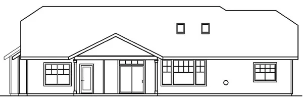 Rear Elevation for House Plan #345033
