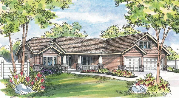 Full Rendering for House Plan #345033