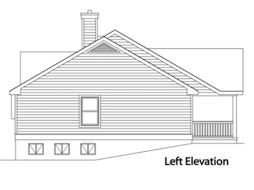 Left Elevation for House Plan #418079