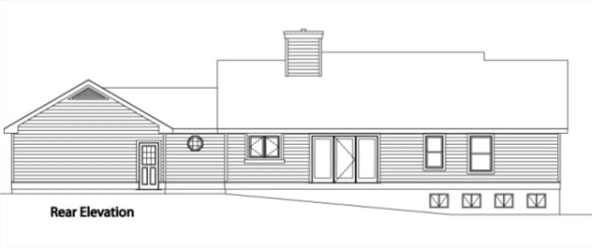 Rear Elevation for House Plan #418079