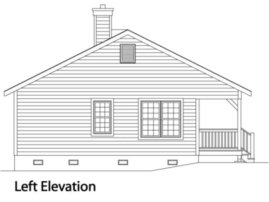 Left Elevation for House Plan #413379