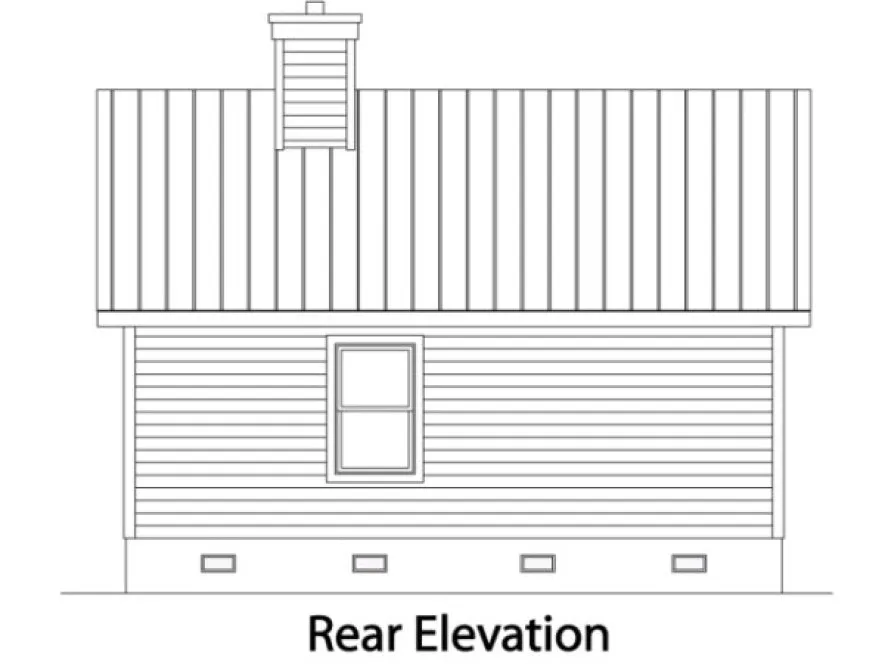 Rear Elevation for House Plan #413379