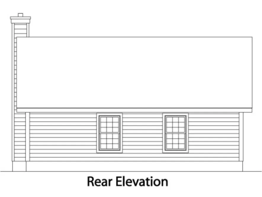 Rear Elevation for House Plan #414379