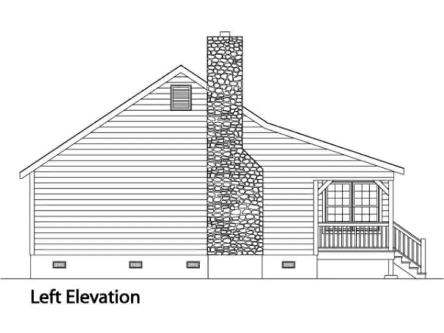 Left Elevation for House Plan #416379