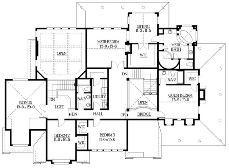Second Floor Plan for House Plan #330274