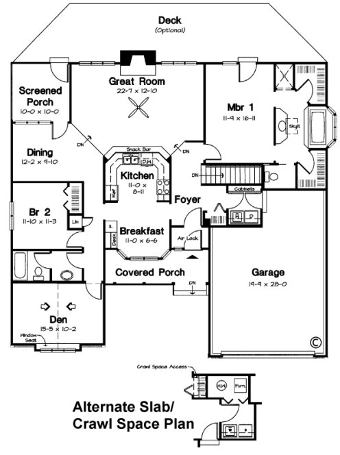 Main Floor Plan for House Plan #181742
