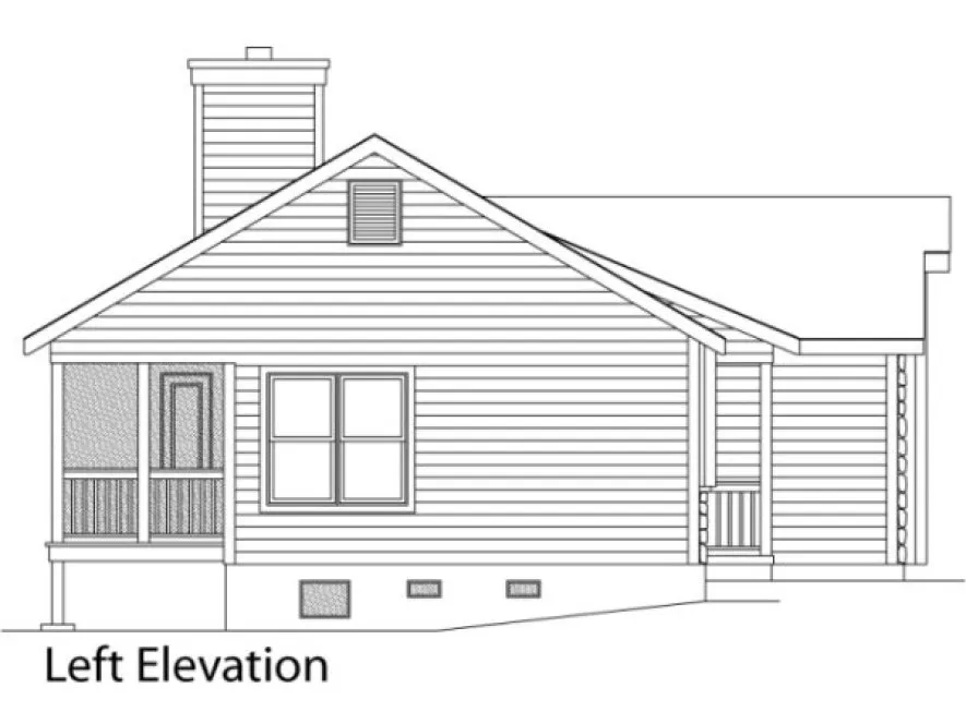 Left Elevation for House Plan #419379