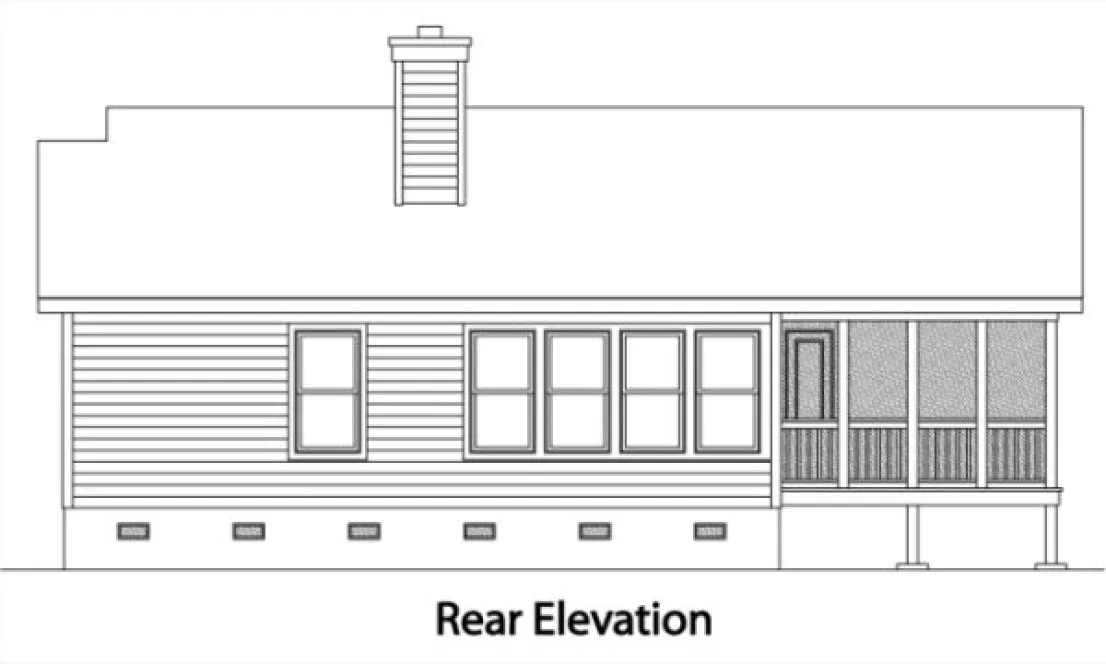 Rear Elevation for House Plan #419379