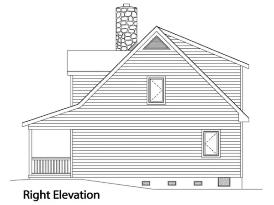 Right Elevation for House Plan #410189