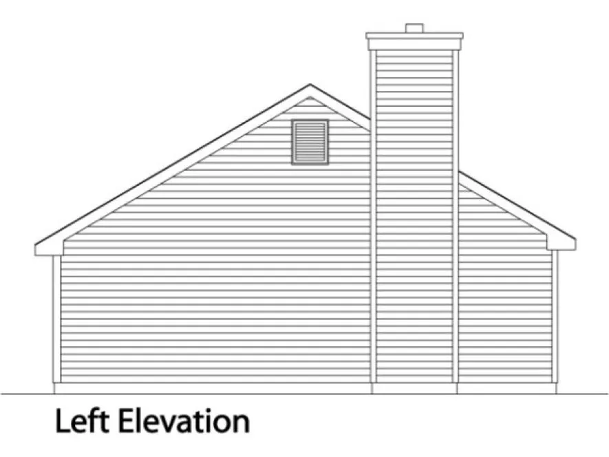 Left Elevation for House Plan #412189