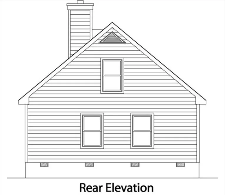 Rear Elevation for House Plan #413189